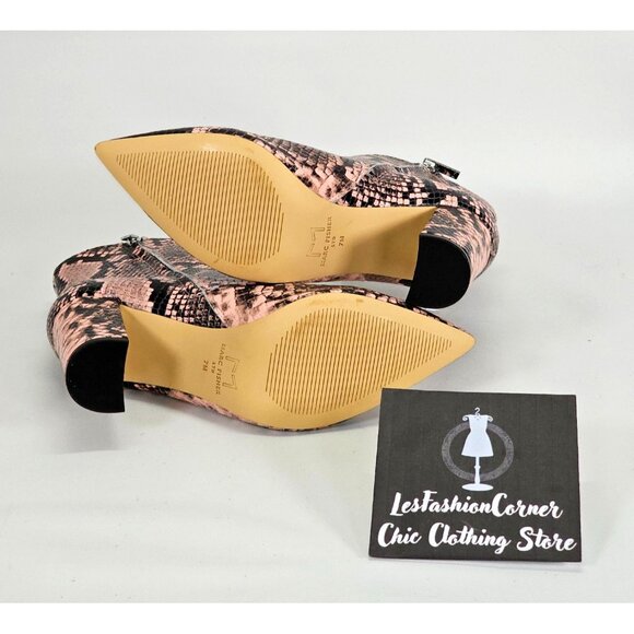 NWOB Marc Fisher Women's Leather Snake Print Pointed Toe Block Booties Sz 7 1784 - Picture 10 of 15